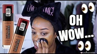 NEW DRUGSTORE FOUNDATION ALERT! LOREAL INFALLIBLE FRESH WEAR 24HR FOUNDATION | Andrea Renee