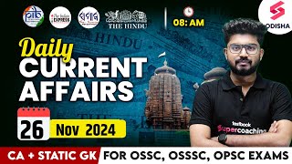 26 November Current Affairs I OSSSC RI, Odisha CGL, OPSC Daily Current Affairs | Shakti Sir