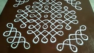 #145, 9 x 3 x 3 dots melikala muggu | sikku kolam | easy rangoli | tippudu muggu | chukkala muggu