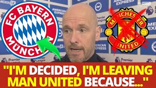 URGENT! ERIK TEN HAG IS LEAVING! CAUGHT EVERYONE BY SURPRISE! MANCHESTER UNITED NEWS