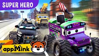 appMink Police Car, Fire Truck, Helicopter catch Evil Bus | Cars Kids Cartoon & Kids Videos