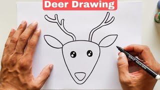 Deer Drawing Easy | Deer Drawing Easy Step By step