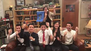 Mayim Bialik eight-clap with UCLA Big Bang Theory scholars