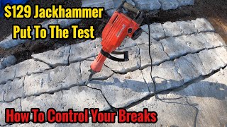 XtremepowerUS 2200W Demolition Electric Jack Hammer - Breaking Up Concrete Slab With Control Breaks