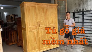 Tủ quần áo 3 cánh - tủ áo gỗ giá rẻ