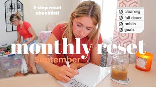 SEPTEMBER MONTHLY RESET | fall decorating, clean with me, goals, productive habits and self care