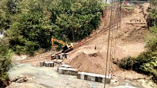 Pembuatan Pengalihan Aliran Air Sungai #Proses Pembangunan Jembatan Ngoro Ngoro#lichie 97