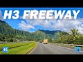 H3 FREEWAY | Most Beautiful Hawaii Scenic Freeway Driving on Oahu 🌴 Hawaii 4K Driving