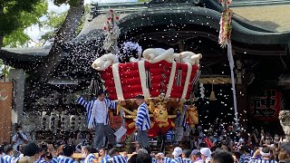 令和4年2022年 石切劔箭神社 夏祭り 辻子太鼓台 宮入り 7月30日