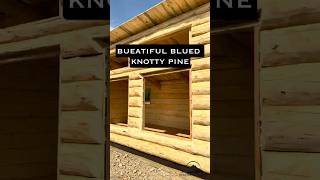 Blued Knotty Pine Ceiling – A Stunning Feature in This Log Cabin