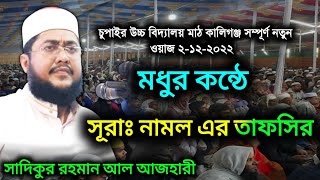 মধুর কন্ঠে সূরা নামল এর তাফসির| Sadikur Rahaman Al Azahari Bangla Waz 2022 Surah Namal Tafsir