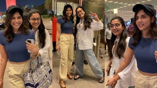 Two South Queen Rashmika Mandana & Kalyani priyadarshan Spotted At Mumbai Airport 😍♥️