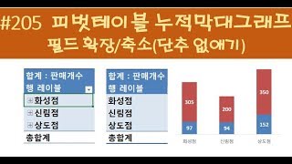 205  피벗테이블 누적막대그래프 (필드 확장/축소) 피벗테이블 고급강좌_1_ExcelSoCool 엑셀강의