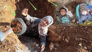 Hagar and her sons face extreme poverty: a harsh life in a dangerous cave with a stormy winter😔