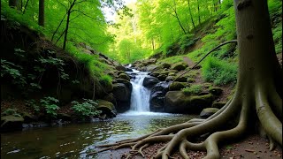 Waterfall Symphony - Melodic Dance of Birds  and the Rustle of Water to Improve Mood and Inspire Joy