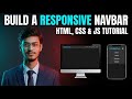 Responsive Navbar with Hamburger Menu using HTML CSS & JavaScript | CodeBySohaib