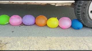 Car vs water balloons | soft things by car | test experiment #Crushing #Crunch #Satisfying