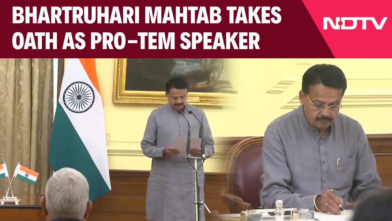 BJP MP Bhartruhari Mahtab Takes Oath As Pro-Tem Speaker Of The 18th Lok ...