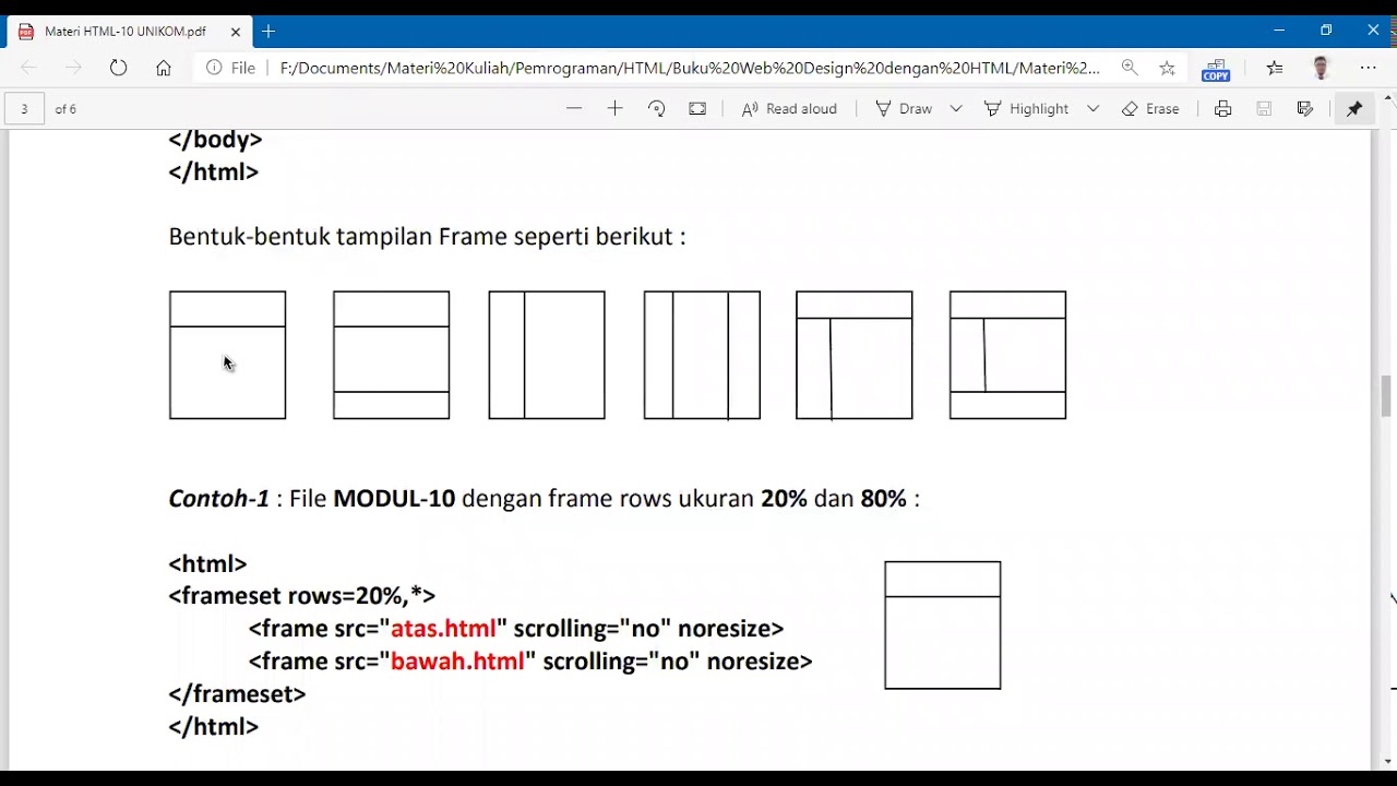 Membuat Layout Web Dengan Frame HTML - YouTube