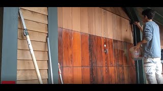 Oiling a Cedar Garage Door with Armstrong-Clark