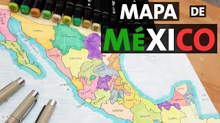 🇲🇽 Aprende a dibujar el mapa de los Estados Unidos Mexicanos 🇲🇽