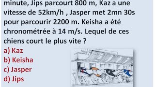 Exercice 28: calculer une vitesse avec un temp et une longueur.