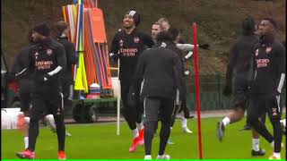 Arsenal train ahead of Benfica tie in last 32 of Europa League
