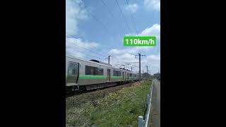 JR北海道 千歳線733系 快速エアポート 2021/5/1 12:58 恵み野〜島松 110km/h #shorts