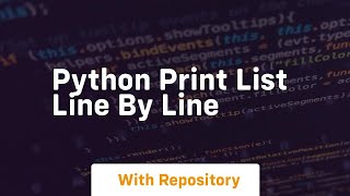 python print list line by line