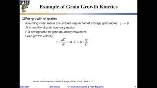 EMA5001 L10-11 Grain growth kinetics