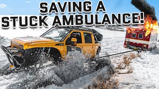 This Ambulance MIGHT Be Stuck Til Spring!!! Brodozer On Snow Tracks!