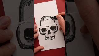 Drawing Halloween skull with surprise inside #halloween #skull #drawing #art #noob_to_pro #flipbook