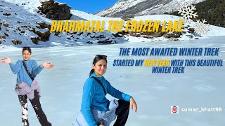 Completed Brahmatal winter trek on the day of new year❄️ |2025|Brahmatal|Snow|Winter #travel #snow