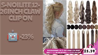 🔥 [ ON SALE ] S-NOILITE 12-26INCH CLAW CLIP ON PONYTAIL HAIR EXTENSION