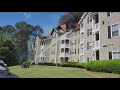 Firefighters battle flames at Woodstock apartment complex