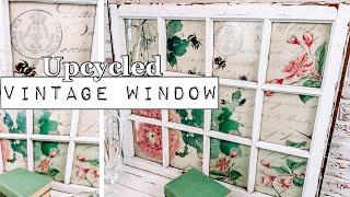 Thrift to Treasure - Spring Fever: Upcycled Vintage 12 Pane Window using Roycycled Decoupage Paper