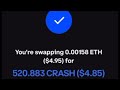 How to Purchase $CRASH on Coinbase wallet ! DIY