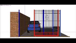 Diseño de Portón Corredizo con simulación de apertura.