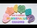 How to Crochet Cute Marshmallow Charms - Hearts, Stars, Moons, Clovers, Diamonds, Horseshoes