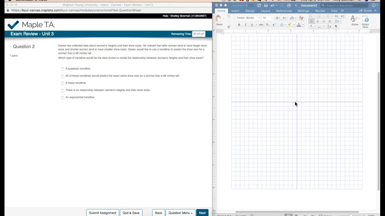 Exam 3 Review Answer Key