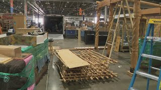 Setup underway at NRG for Houston Livestock Show and Rodeo