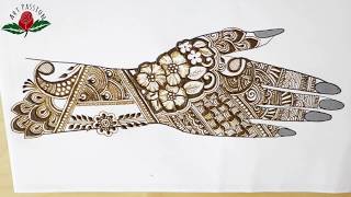 latest beautiful intricate peacock and floral bridal mehndi design for hand