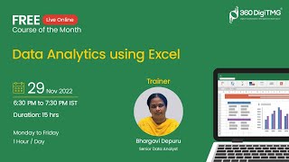 Data Analytics using Excel | Day 2 | 360DigiTMG