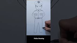 Cara Menggambar Polisi #shorts