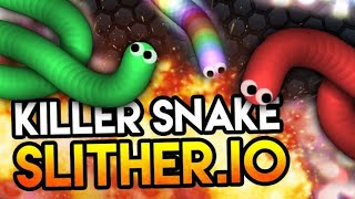 Slither.io 007 Strong Bad Snake Skin Hacked vs 100007 snakes Epic slithero gameplay 😈😈💀💀