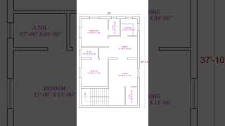 Simple 25X38 2BHK Houseplan #youtubeshorts #shorts #viral #trending #short #trending #civil #video