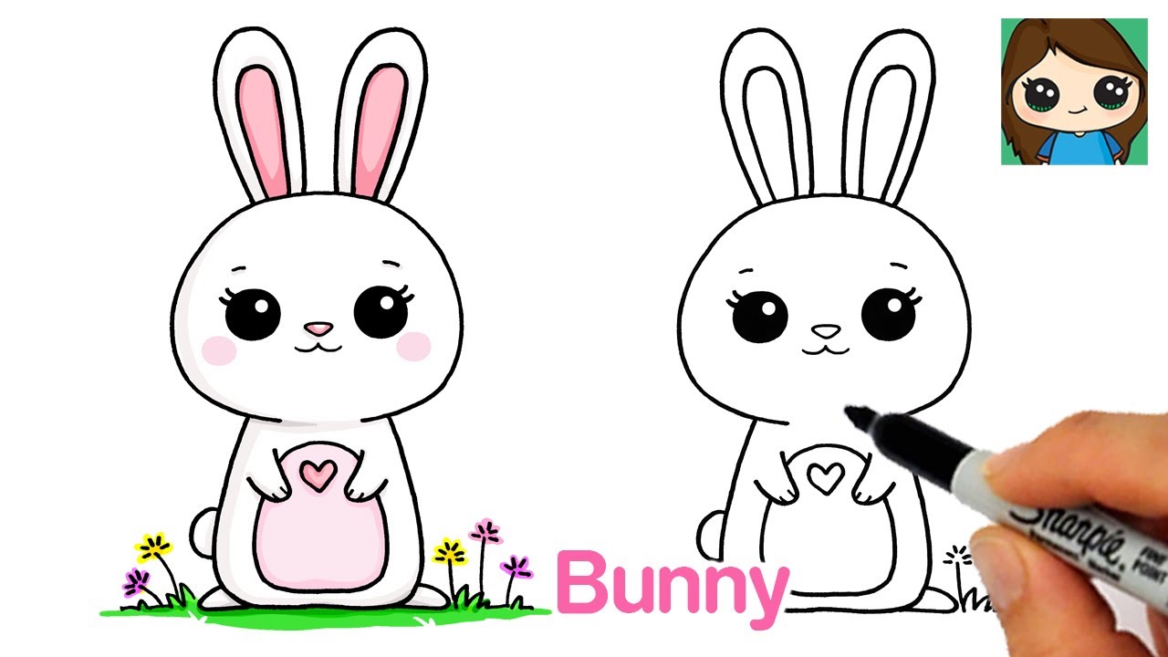 How To Draw A Bunny Easy 🌸🐰 Spring - YouTube