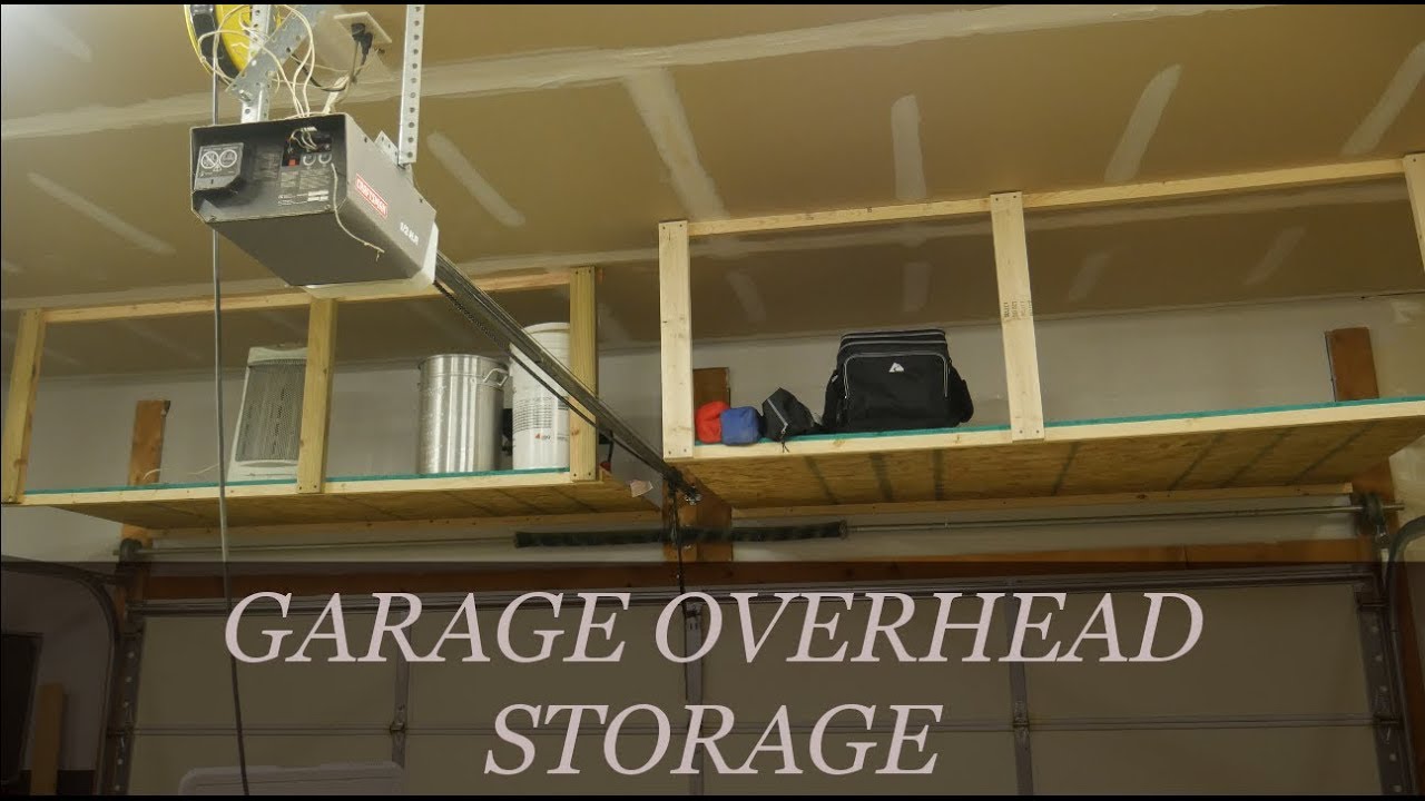 Easy DIY Overhead Garage Storage Rack - YouTube