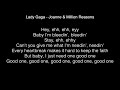 Lady Gaga - Joanne & Million Reasons Lyrics (2018 Grammy Awards)
