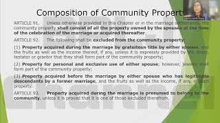 Family Code - Absolute Community Property